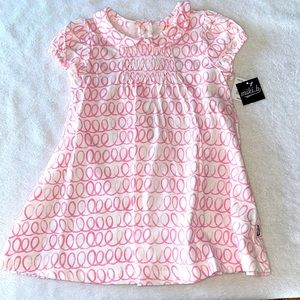 NWT Miki.b girls pink and white dress size 24 months